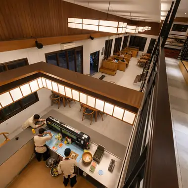 The open kitchen from above - ENSO Japanese Fusion & Bar, Jl. Tanah Barak No.19, Canggu, Bali